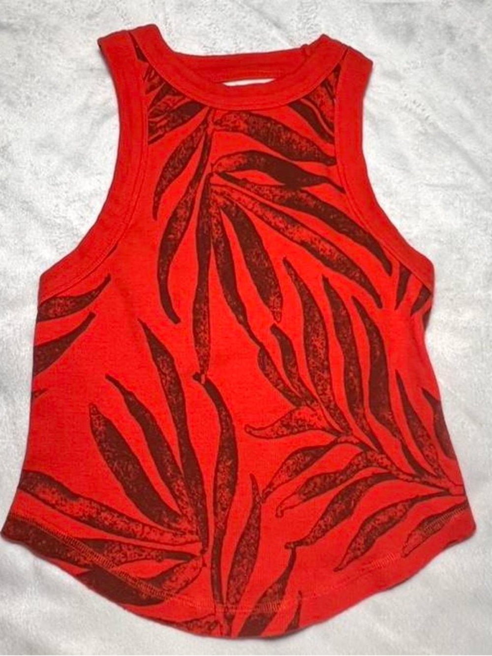 Free People Movement Orange Tropical Print Sleeveless Tank